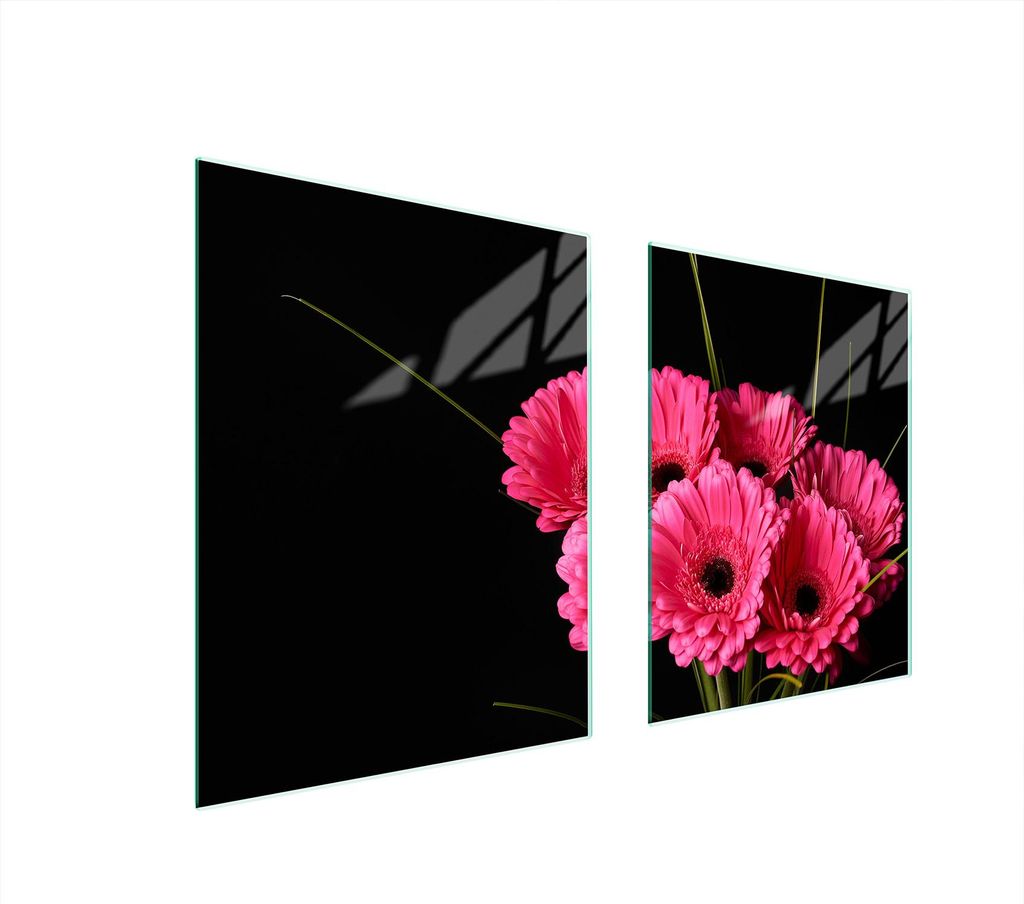 Gerbera Glas Schutzplatte 85x52 cm für Herd