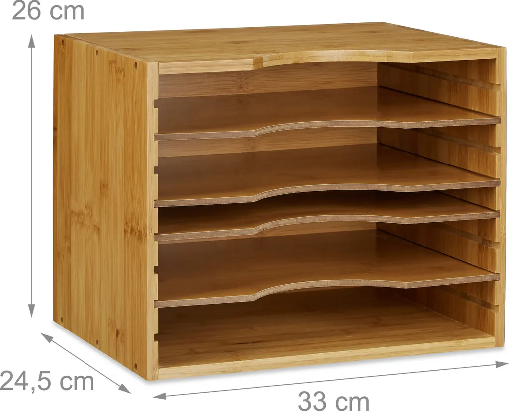Rangement courrier bambou empilable et robuste pour un bureau ordonné