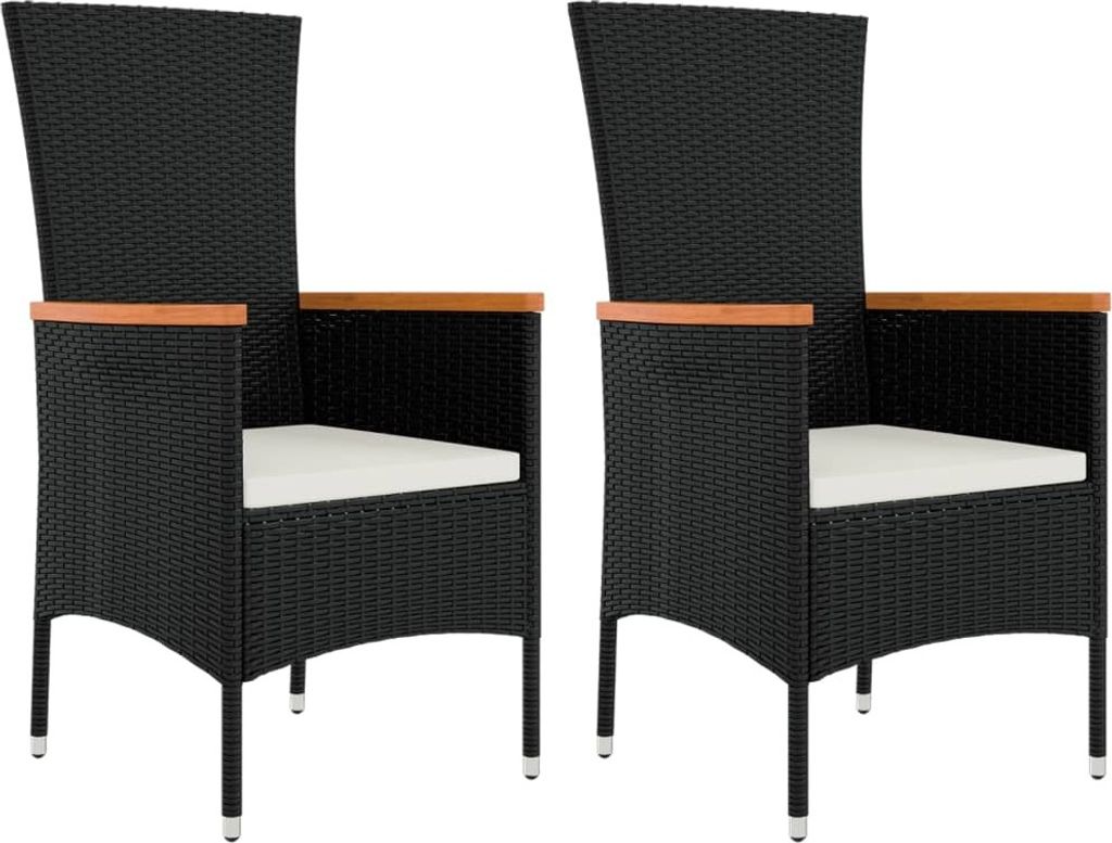 vidaXL Chaises de jardin avec coussins 2 pcs. Poly rotin Image du produit 