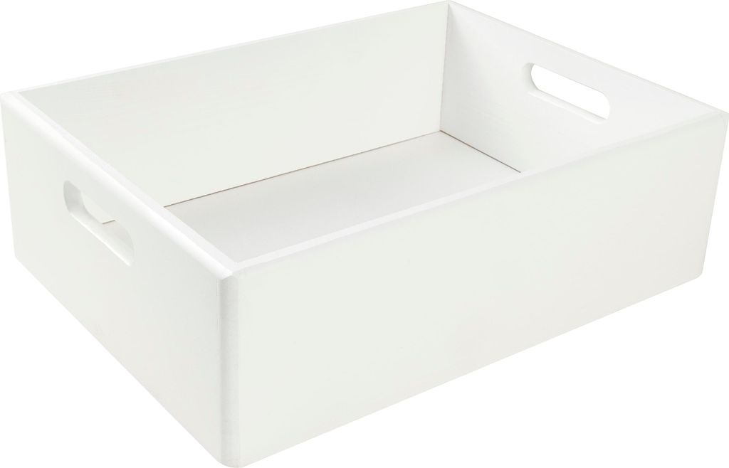 Creative Deco Caisse Bois Rangement Blanc 40 x 30 x 13 cm Image du produit 
