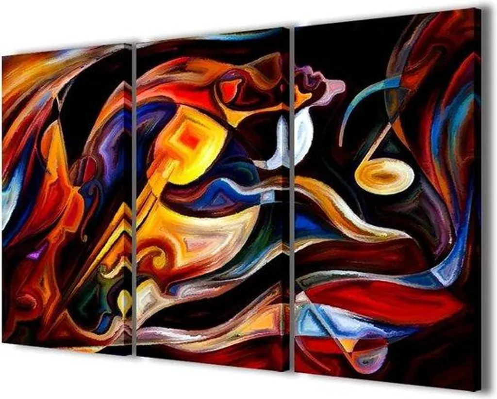 Habiller un mur vide avec goût - Tableau abstrait en 3 parties 90x60 cm