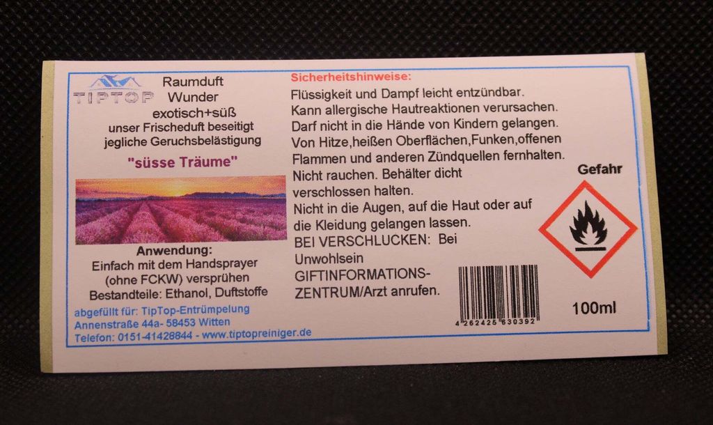 Raumduft-Wunder - 100ml - exotisch + süß - mehrere Duftnoten zur Auswahl – Süße Träume