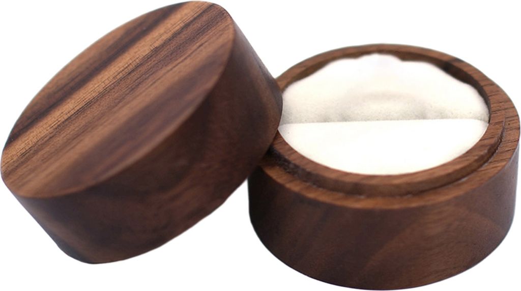 Ringbox, Vintage-Ringbox aus Holz, Aufbewahrungsbox für Doppelringe, für Heiratsantrag, Verlobung, Valentinstag