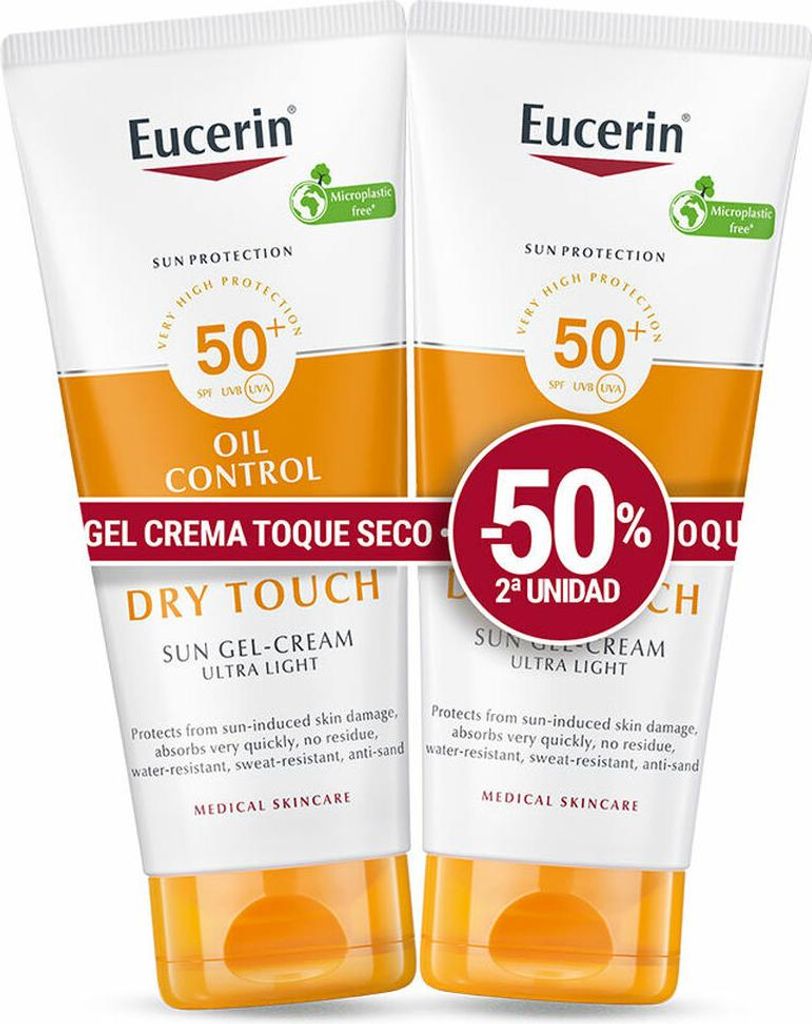 Sonnenschutz-Gel Eucerin Sensitive Protect 50 ml x 2 Creme Trocken Spf 50