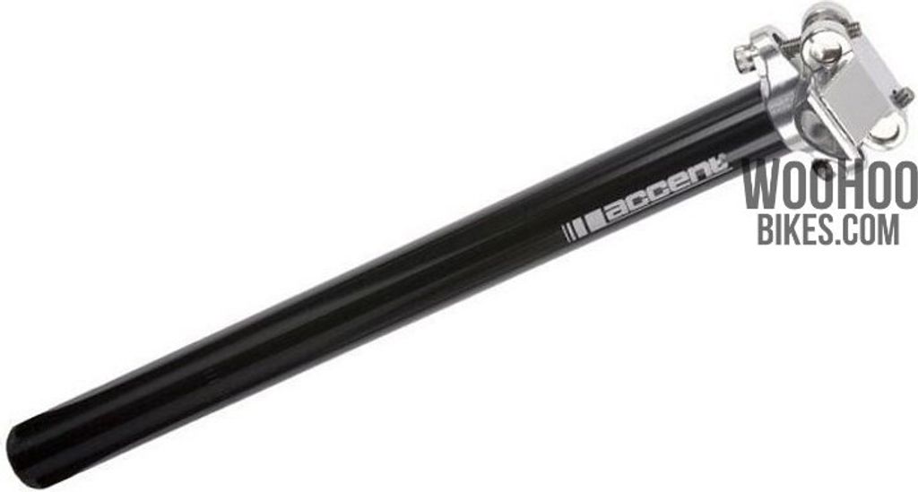 Accent Oak SP-408 - Hochwertige Aluminium-Sattelstütze mit 25,6mm Durchmesser in Schwarz