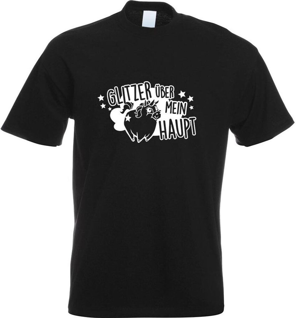 Kiwistar - T-Shirt - schwarz - Glitzer über Mein Haupt Herren Funshirt Bedruckt Design Sprüche Spruch Motive - mit Motiv Bedruckt - Funshirt Desi...