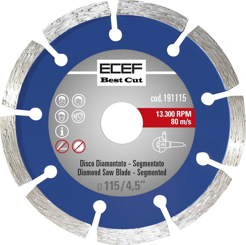 Disque diamanté 230 mm universel pour coupes à sec de matériaux de chantier