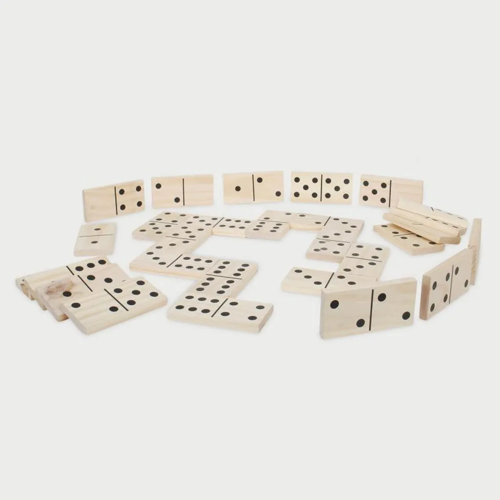 Domino en bois XXL robuste TickiT - 28 Pièces Géantes avec Points Colorés