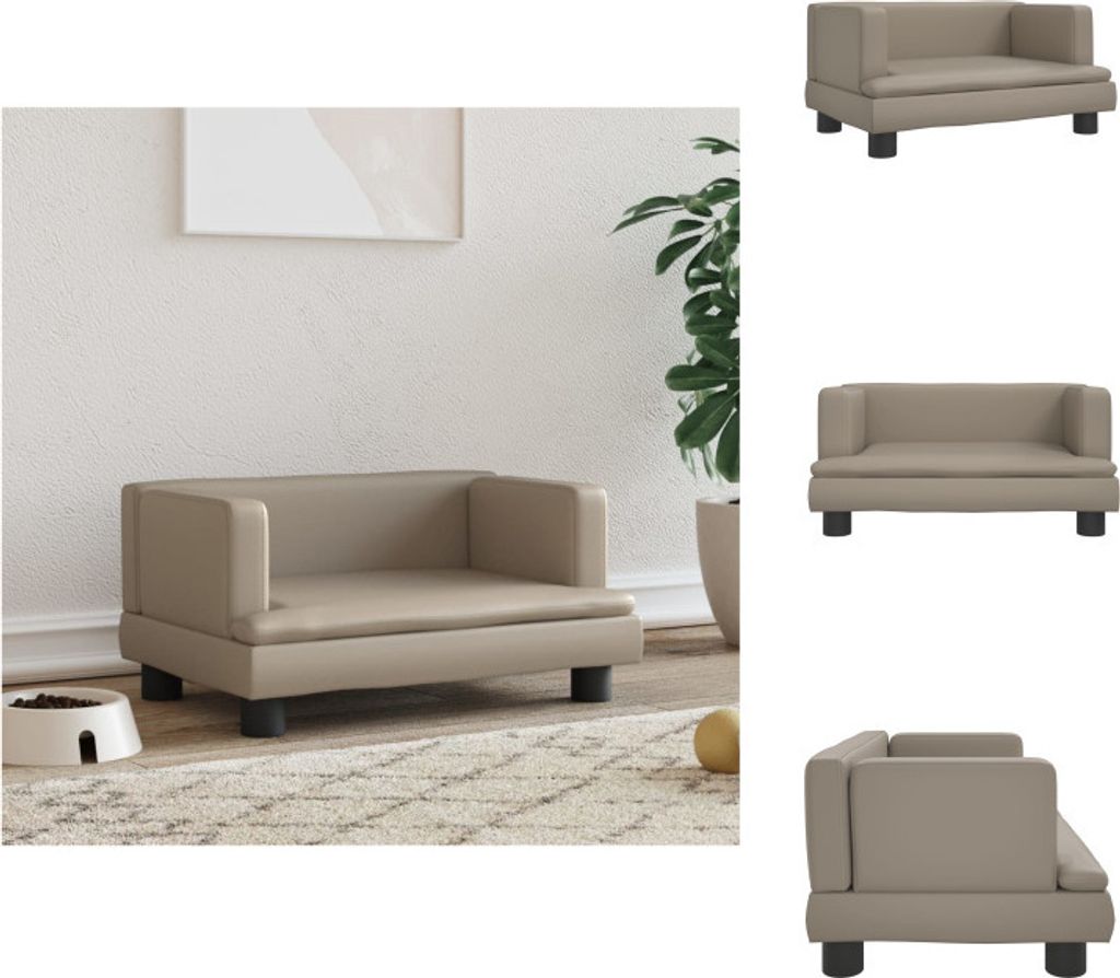 vidaXL Hundebett Cappuccino-Braun 60x40x30 cm Kunstleder - Hundebetten