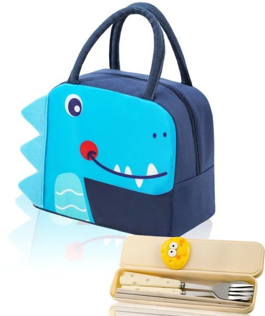 Sac isotherme enfant motif dinosaure imperméable pour repas école