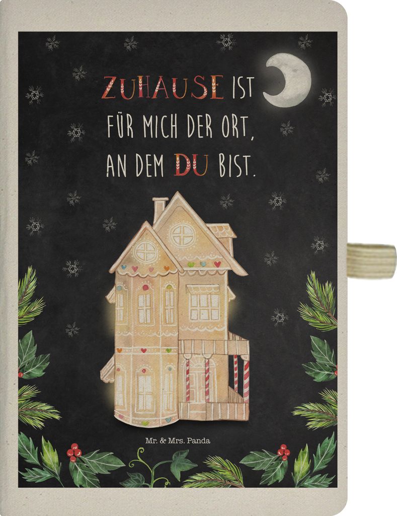 Mr. & Mrs. Panda Tagebuch Lebkuchenhaus - Transparent - Geschenk, Journal, notizbuch, Kladde, Weihnachten, Adressbuch, Skizzenbuch