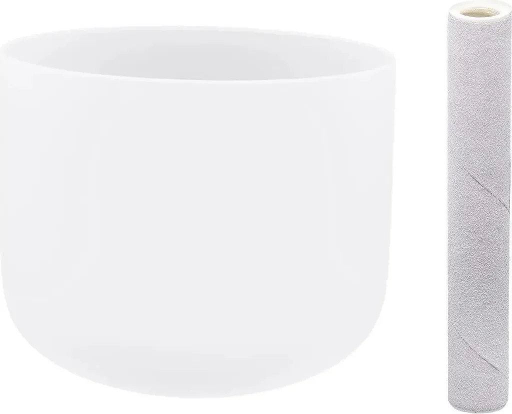 Bol chantant cristal pour yoga et relaxation cœur quartz mat 20 cm