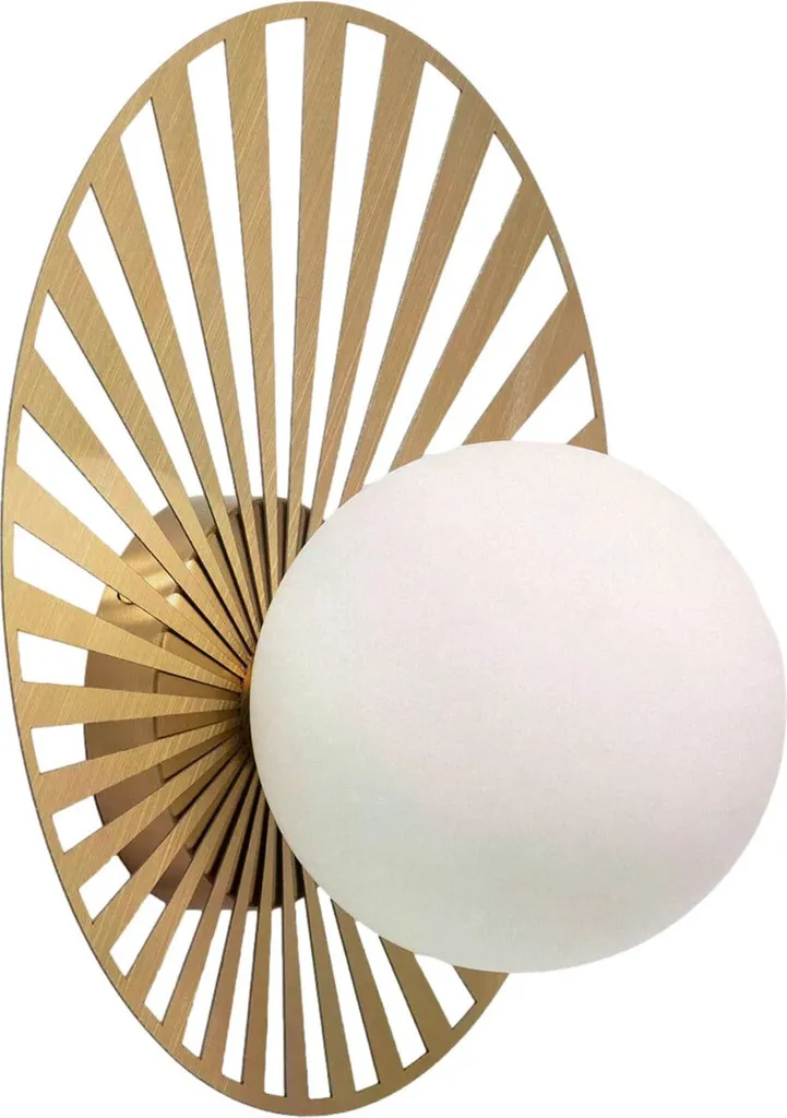 Applique murale Abruzzo Gama G9 Sphère laiteuse dorée design minimaliste
