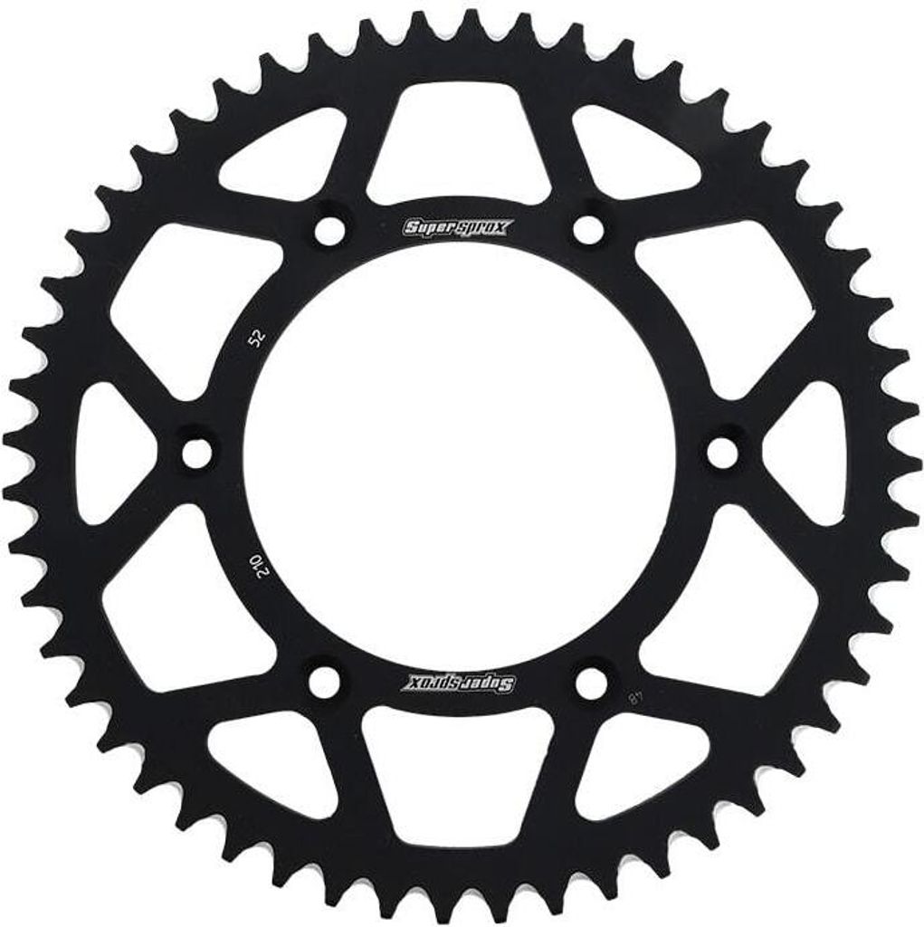 Alu-Kettenrad Supersprox 520 - 52Z (schwarz) RAL-210:52-BLK|ID 125,0 LK 153,0 6-Loch/6-Loch