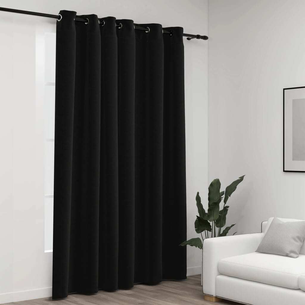 Verdunkelungsvorhang mit Ösen Leinenoptik Anthrazit 290x245 cm , Gardinen & Vorhänge Design 2024