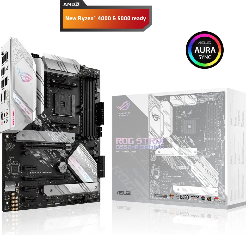 Carte mère Gamer ASUS ROG STRIX B550-A GAMING pour Setup Gaming Blanc