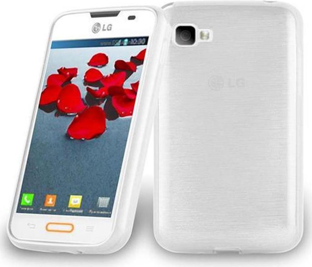 Cadorabo Hülle für LG L4 II Schutz Hülle in Silber Schutzhülle TPU Silikon Etui Case Cover
