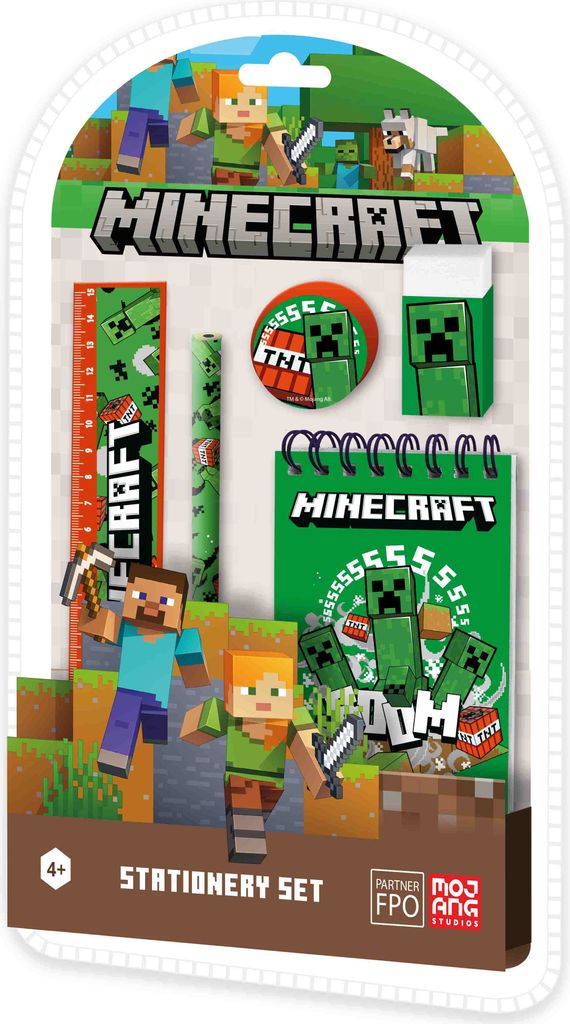 Minecraft Set da Scrittura 5 Pezzi | Articoli Scolastici Immagine del prodotto 