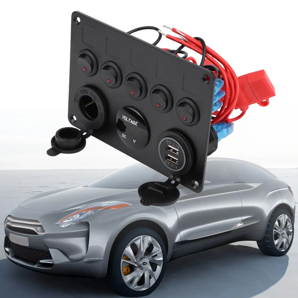 Kit interrupteurs 12V 24V pour bateau et camping-car avec voltmètre - 2