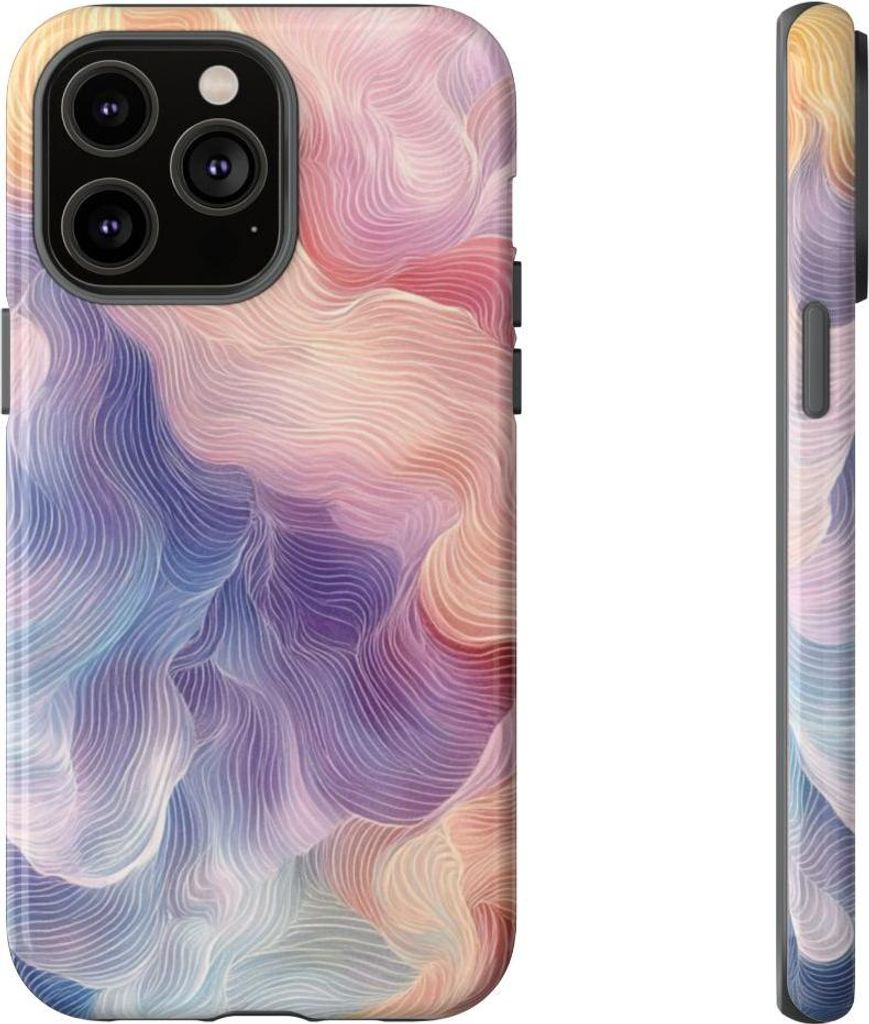 Sanfte Pastell-Wellen – Hülle Kompatibel mit iPhone 14 Pro Max