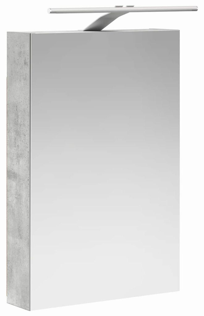 vidaXL Badezimmerspiegelschrank mit Tür Beton Grau 40 x 10,5 x 60,5 cm