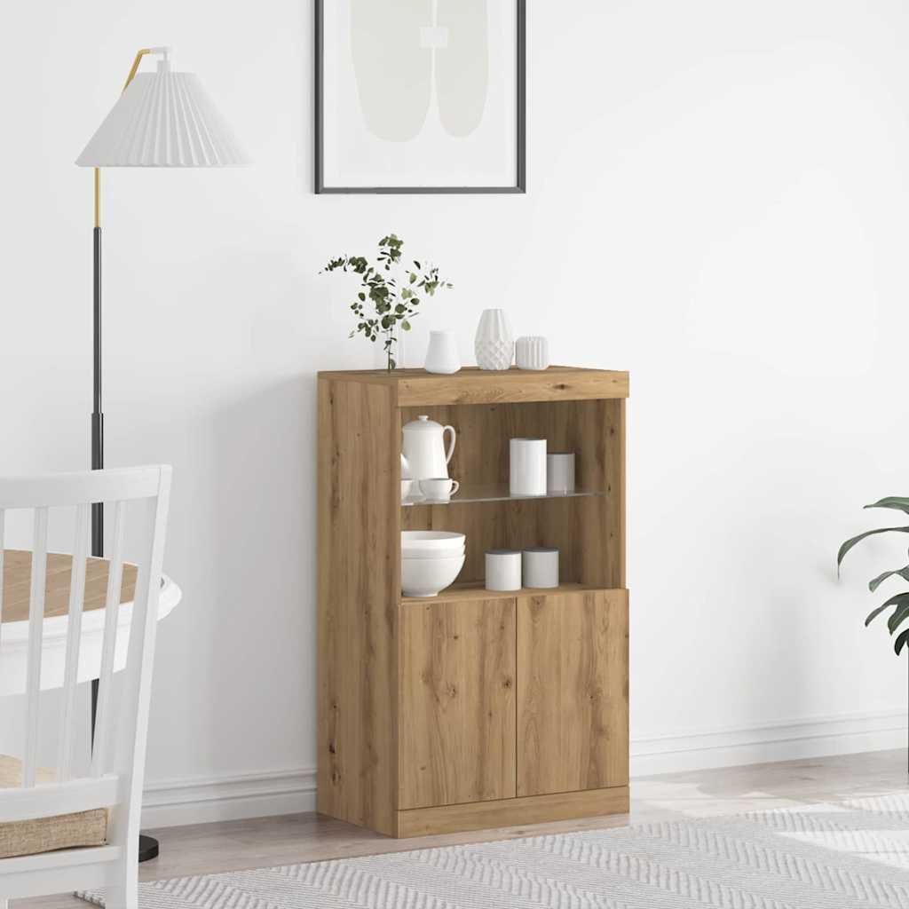 Maison Exclusive - LED-Sideboard Braun 60 x 37 x 100 cm Holzwerkstoff