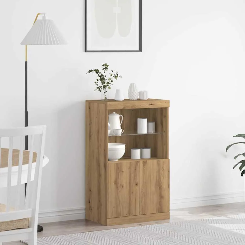 Maison Exclusive - Credenza LED marrone 60 x 37 x 100 cm Materiale ligneo
