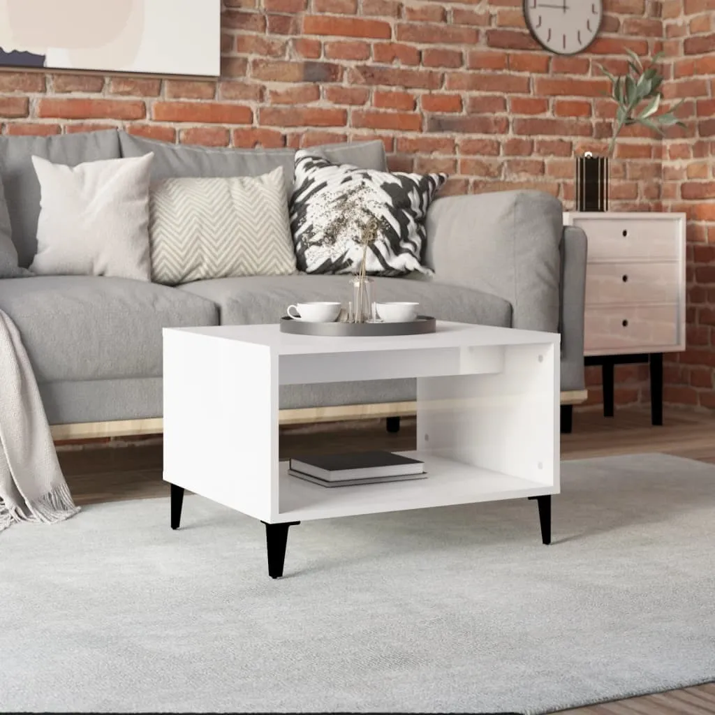 Maison Exclusive - Tavolino bianco lucido 60x50x40 cm Materiale ligneo