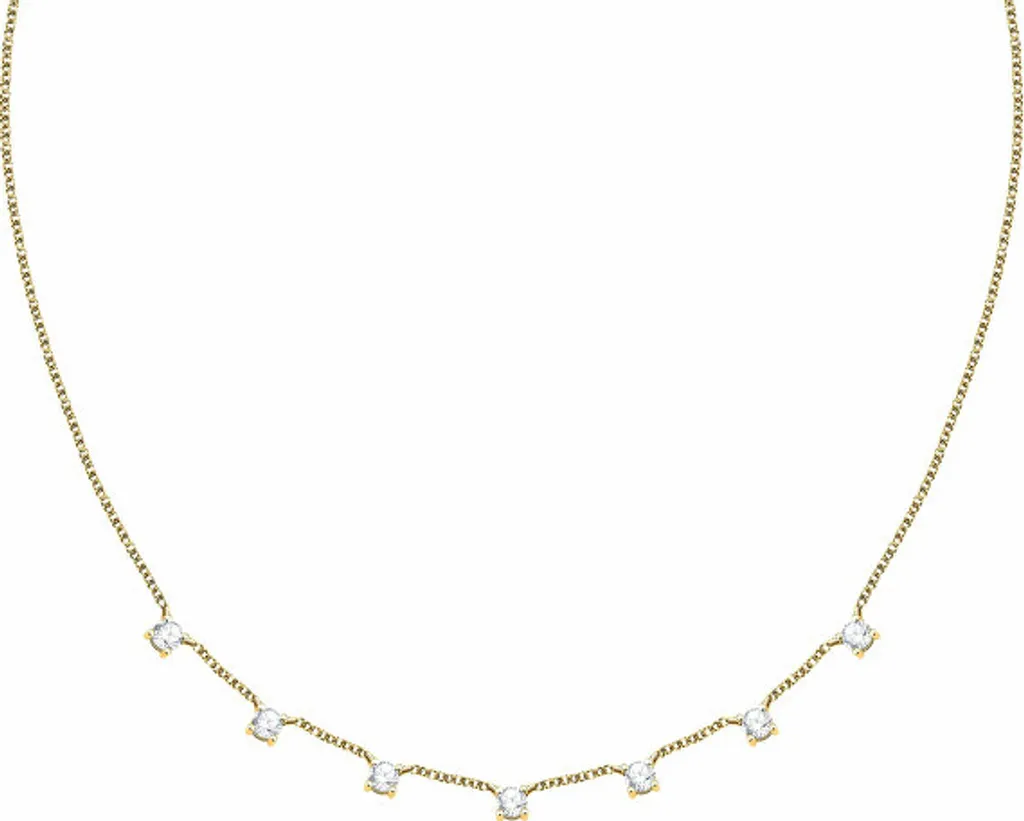 Collier femme pour soirée en plaqué or et zirconia Tesori SAIW309