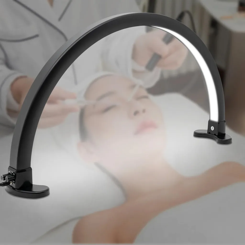 Lampe de table manucure demi-lune LED noire pour salon de cosmétique
