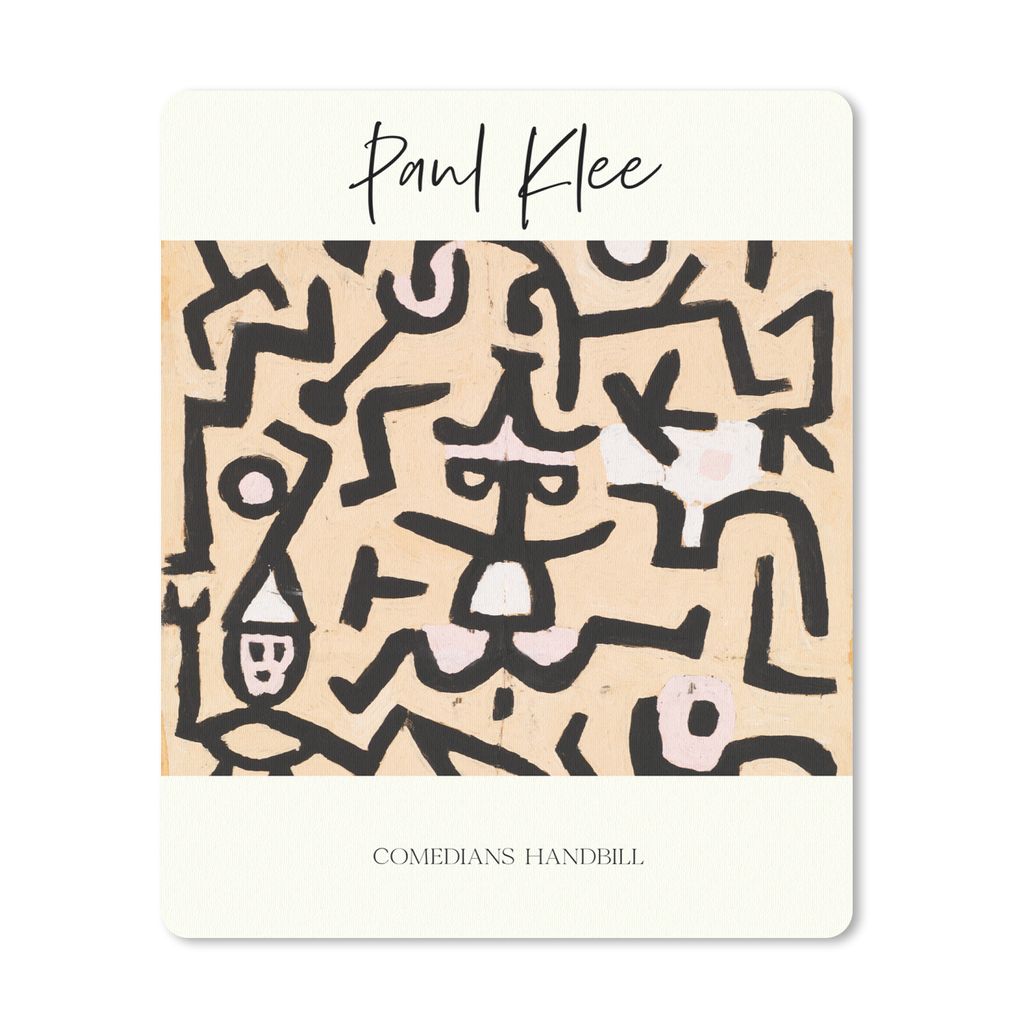 MuchoWow Mauspad Mousepad Kunst - Paul Klee - Komödianten Flugblatt 19x23 cm - Mousepads - Maus Mat - Pad - Mausunterlage - Mauspads - Spielen