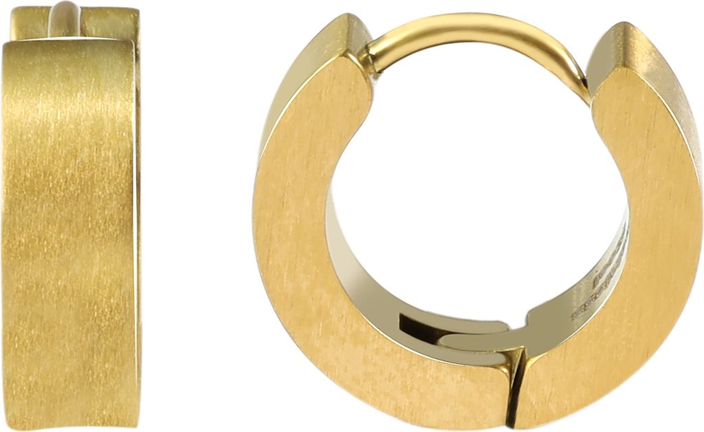 Akzent Edelstahl Klapp-Creolen, IP Gold, goldfarbig Produktbild 