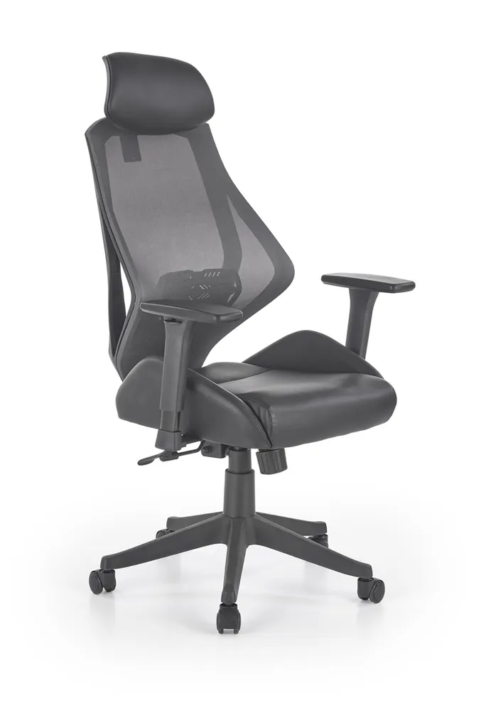 Fauteuil de bureau Hasel - Siège ergonomique pivotant en tissu gris