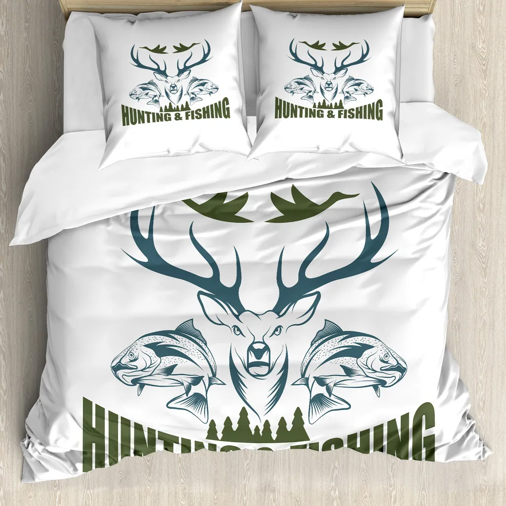 Set Letto Matrimoniale ABAKUHAUS Ipoallergenico Verde Oliva 3 Pezzi