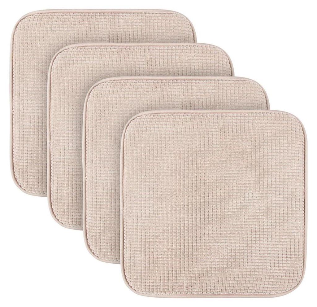 Cojines para sillas, color crema, pack de 4 unidades Imagen del producto 