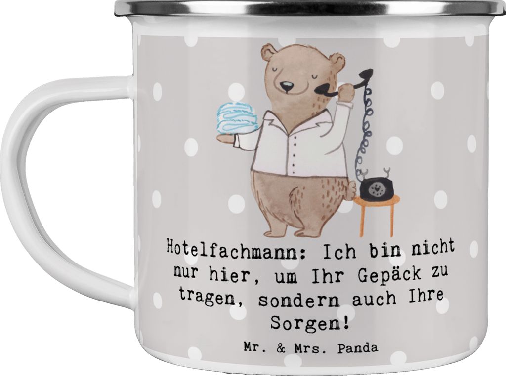 Mr. & Mrs. Panda Pott Hotelfachmann Sorge - Grau Pastell - Geschenk, Hotelpersonal, Flexibilität, Kaffeepott, personalisierte Geschenke, kreative,...