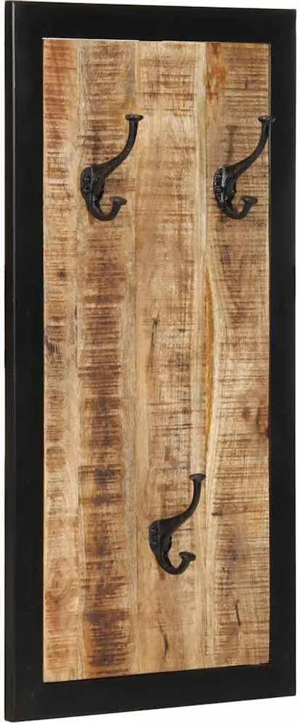 Appendiabiti da Parete con 6 Ganci in Legno Massello di Mango vidaXL