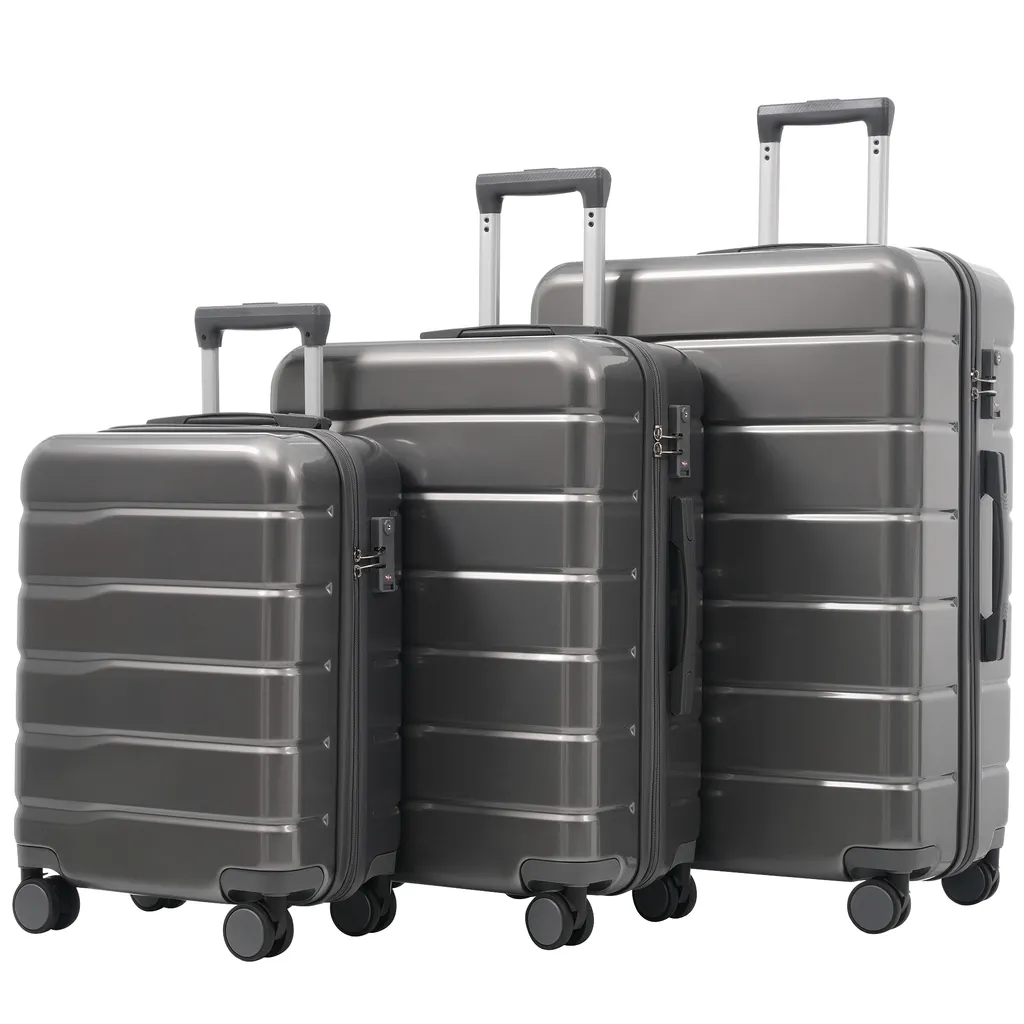 Lot de Valises Rigides avec Roulettes Pivotantes et Serrure de Sécurité - 13