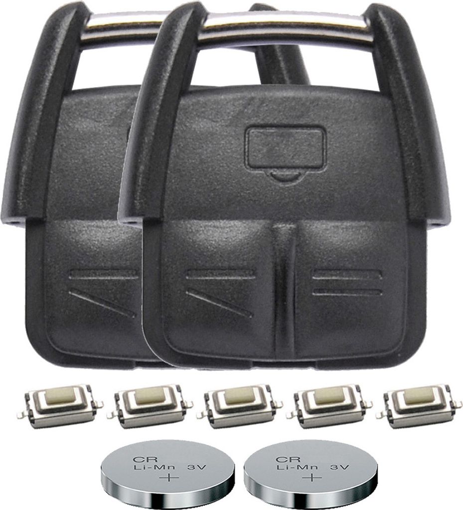 Repair Reparatur Satz Gehäuse Funkschlüssel Fernbedienung Autoschlüssel 2X 3 Tasten Gehäuse 6X Mikrotaster 2X CR2032 Batterie kompatibel mit Opel
