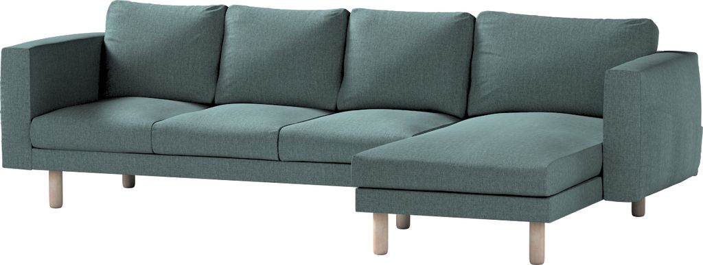 Dekoria Bezug für Norsborg 4-Sitzer Sofa mit Recamiere, grau- blau, Norsborg Bezug für 4-Sitzer Sofa mit Recamiere