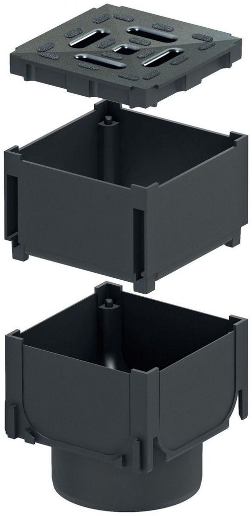 ACO Hexaline Eckstück mit Stutzen, Verlängerung und Rost Produktbild 