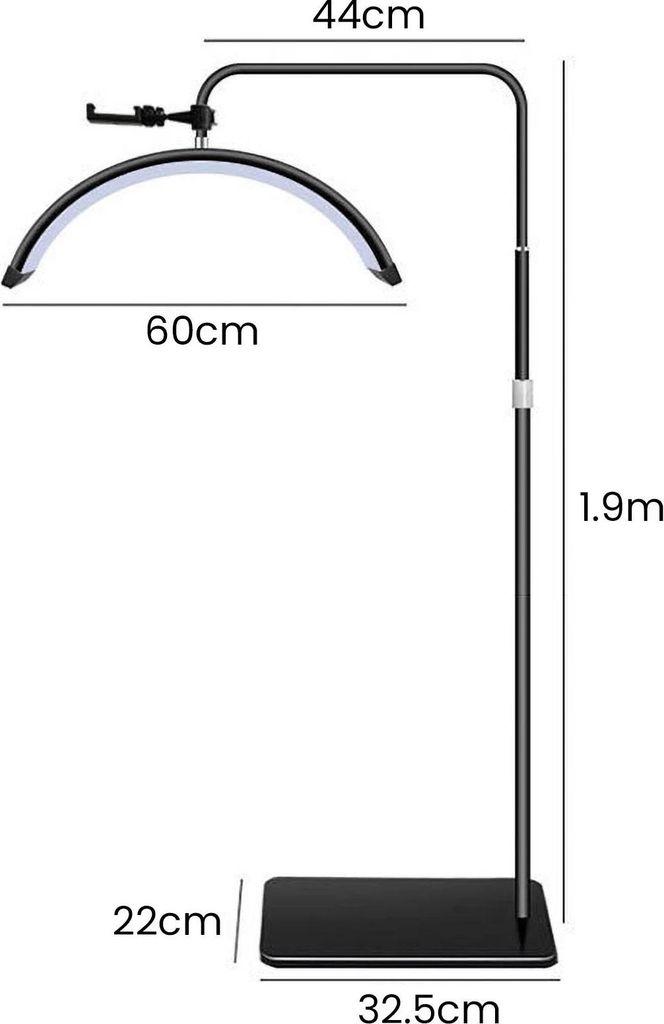 Lampada da terra a LED a forma di mezzaluna - Cerchio Immagine del prodotto 