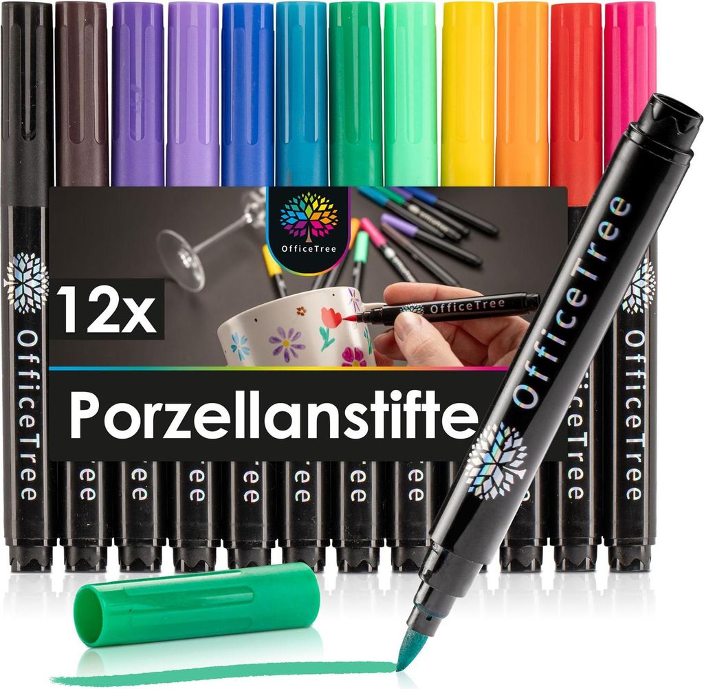 OfficeTree 12 x Porzellanstifte Spülmaschinenfest - 12 Produktbild 