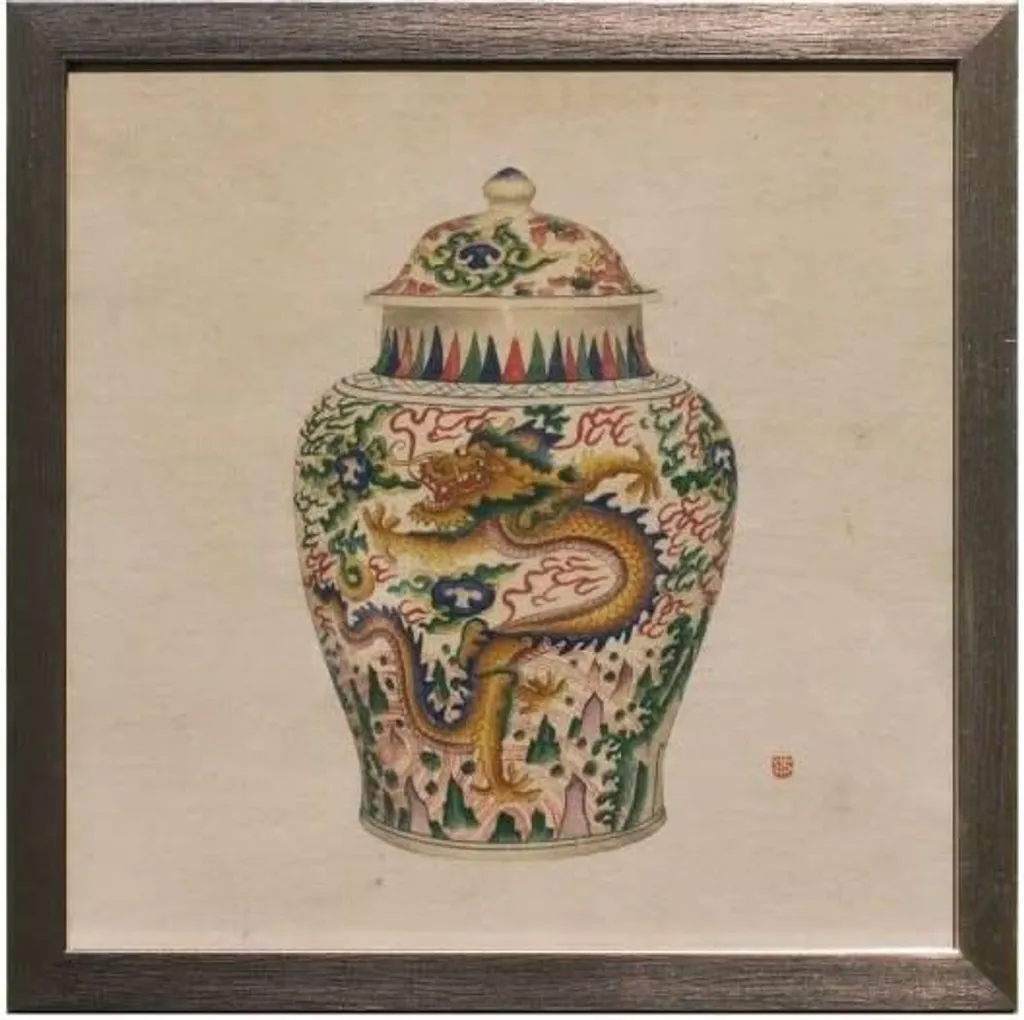 Tableau Vase en Porcelaine Chinoise Décoration de Table Moderne
