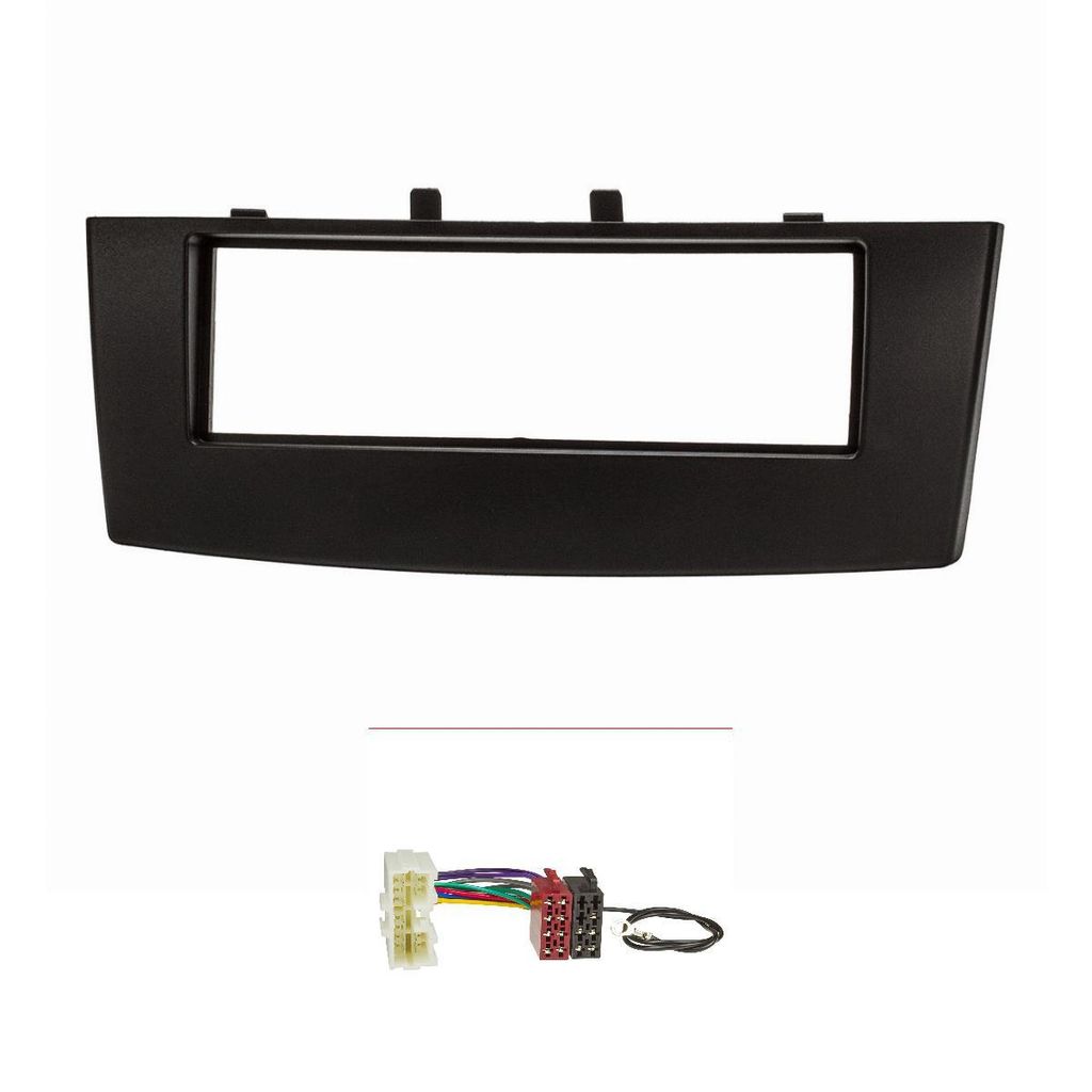 Radioblende Set kompatibel mit Mitsubishi Colt Z30 Facelift ab Bj.2009 schwarz mit Radioadapter ISO