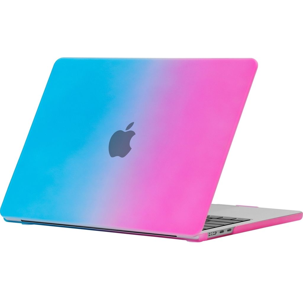 Mobigear Rainbow Matte MacBook Air 15 Zoll (2023-2025) Hardcase Hülle MacBook Case - Blau / Pink - Model A2941 / A3114 / A3241