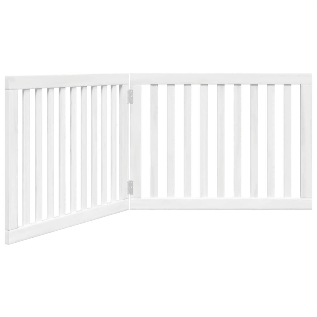vidaXL 2-częściowa składana bramka dla psa biała 160 cm Zdjęcie produktu 
