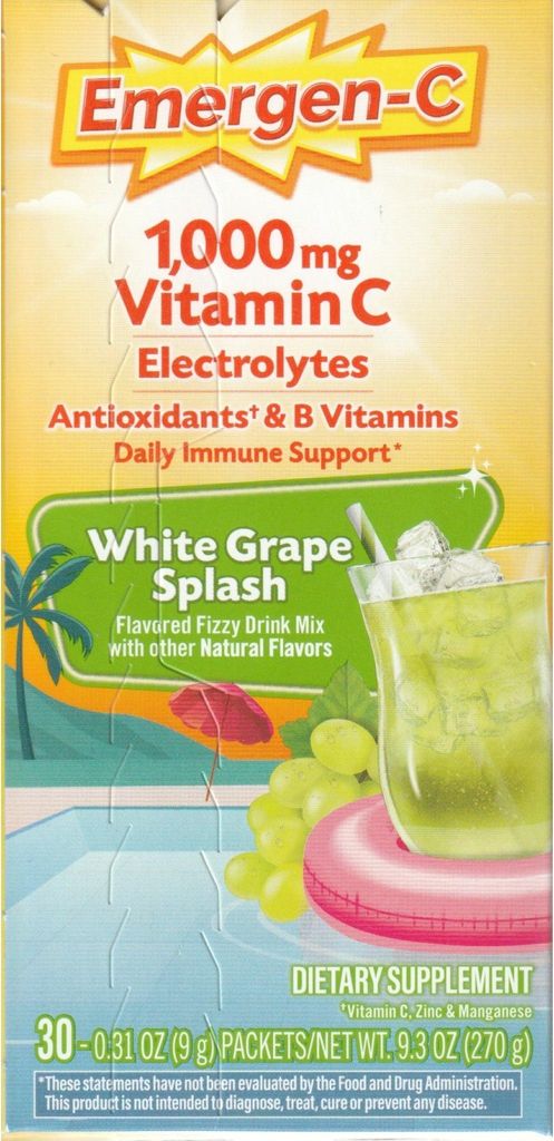 Emergen-C 1000 mg Vitamin C-Getränkemischung, weißes Traubensaftgetränk, 30 Päckchen