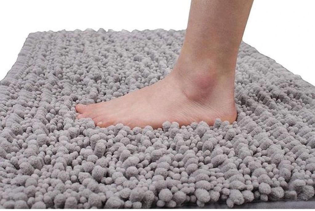 Unyqoos Luxury Chenille Bath Mat Grey für Komfort und Sicherheit im Badezimmer