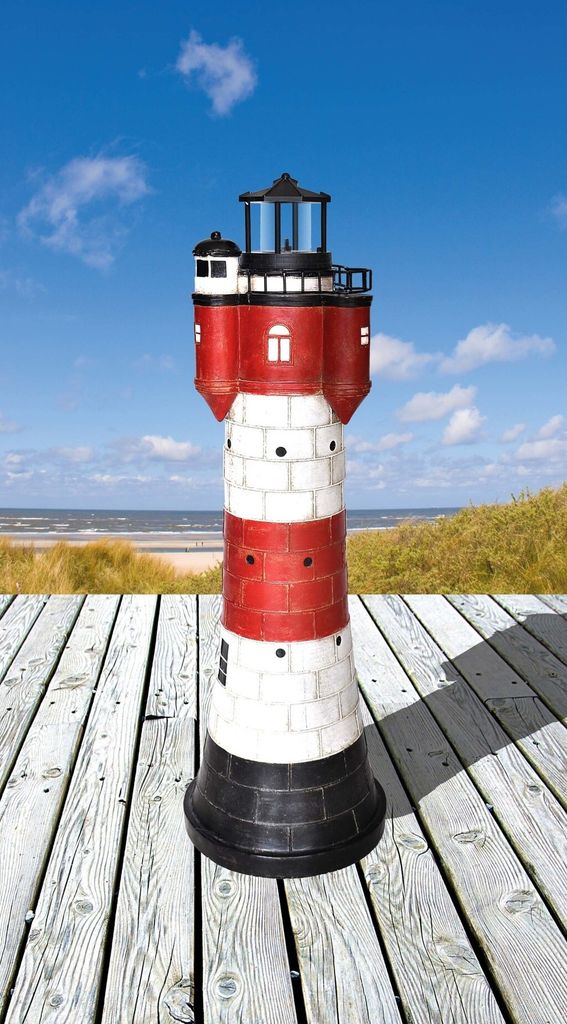 J.W., Deko-Leuchtturm, H 50 cm, \u00d8 17 cm, Solar LED, Produktbild 
